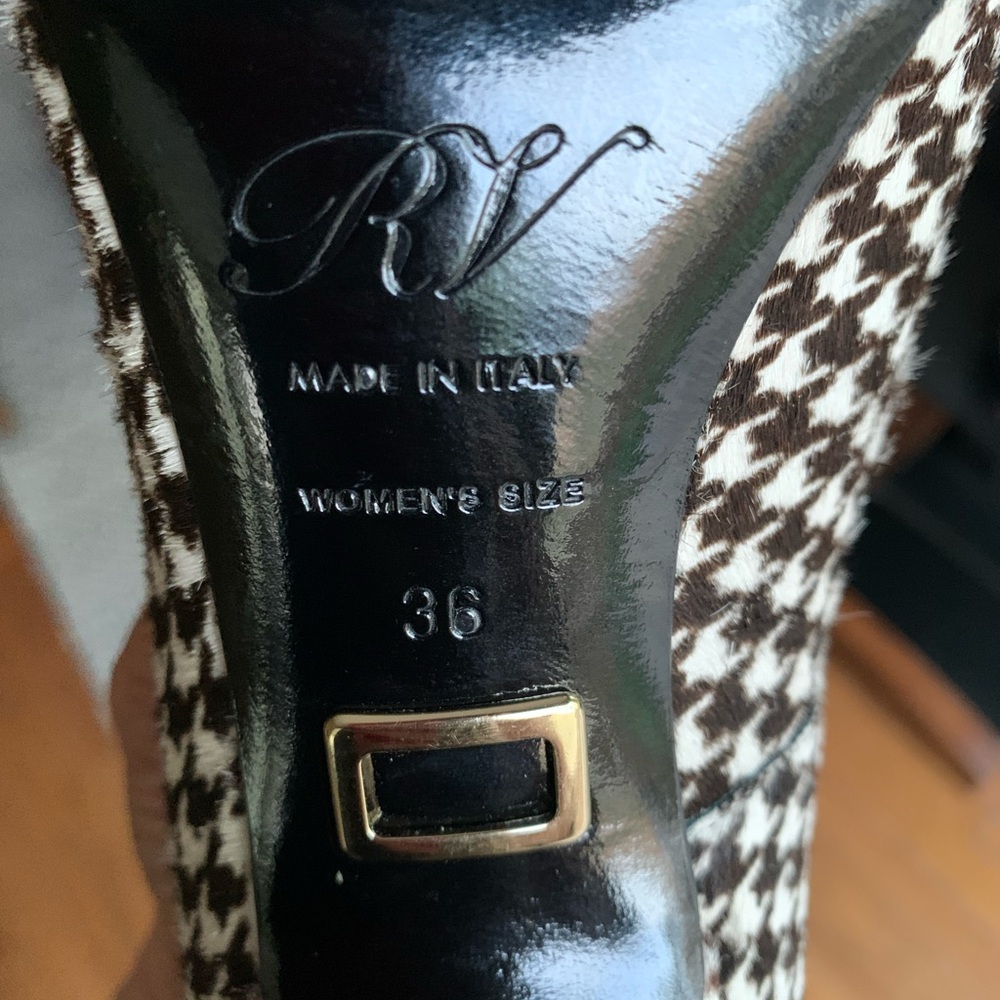Roger Vivier Calf Hair Leather Houndstooth Stiletto Heels ๐ Hidden Platform - Picture 3 of 15